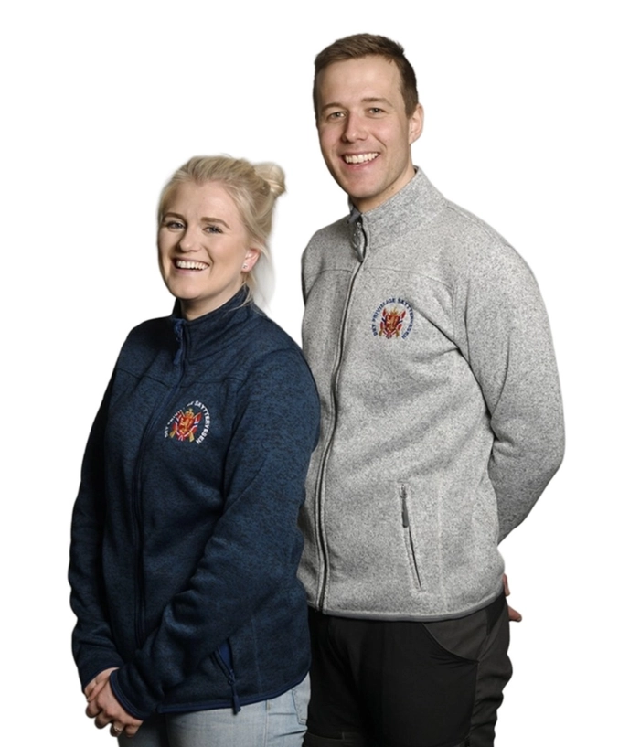 DFS FLEECE JAKKE GRÅ M LOGO